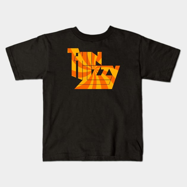 Thin Lizzy Orange Spiral Fanart Kids T-Shirt by eon.kaus